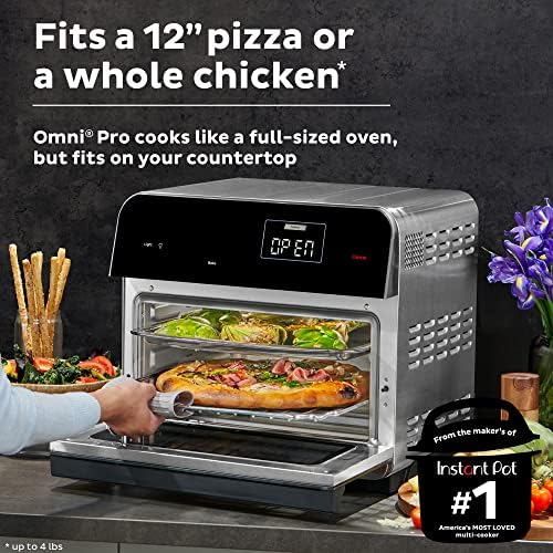 Instant Omni Pro 19 qt/18l Air Fryer Toaster fort Combo, dos fabricantes de Pot Instant, funções 14 em 1, se encaixa em uma pizza de 12 , 6 fatias de pão, aplicativo com mais de 100 receitas