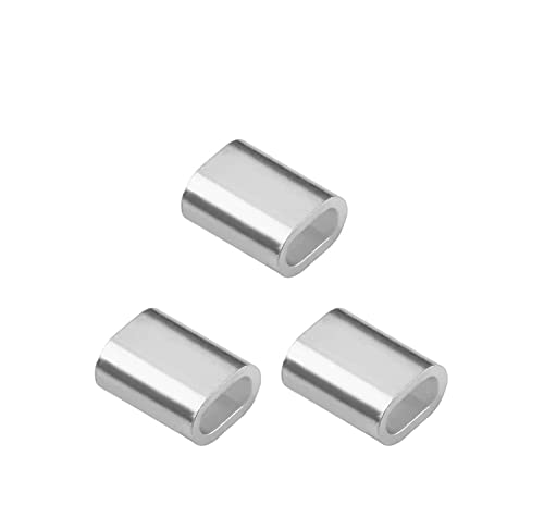 M1 de liga de liga de alumínio de alumínio Yinpecly M1.2, manga de loop de crimpagem de alumínio por 5/128 - 3/64 de diâmetro,