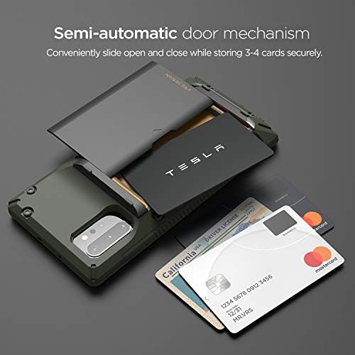 VRS Design Damda Glide Pro para Galaxy Note 10 Plus, com [4 cartões] [Semi-AUTO] Premium Stunty Credit Card Card Slot para Samsung