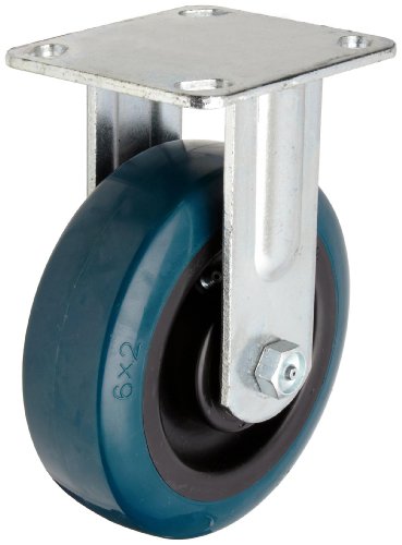 RWM Casters 65 Série Plate Caster, rígido, sem kingpin, uretano na roda de polipropileno, rolamento de rolo, capacidade de 900 libras,