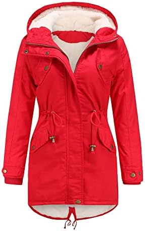 Jackets de manga comprida com capuz Ladie Pocket Fall Parkas Capuz de cor sólida Microfleece Birthday Classic