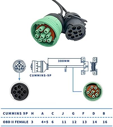 Interface OBD2 Caminhão y Cabo OBD2 16pin macho para fêmea J1939 Extensão do adaptador de cabo do scanner diagnóstico