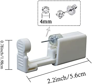 Lishae 2 pacote kit de piercing de 4 mm com zircônia cúbica Brincos de piercing de orelha de zircônia