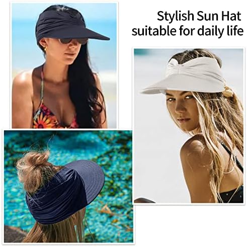 Beornndmy Sun Visor Hat Hat Womens Brim Elastic Chapéus de verão Top Summer para mulheres Capinho de proteção UV