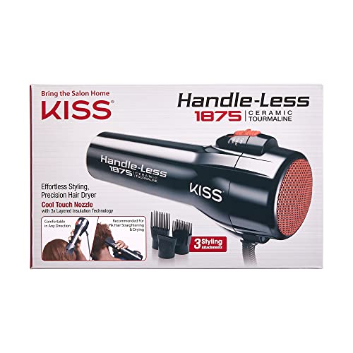 Kiss Handle-Hollow 1875W Cerâmico Turmalina Secador de cabelo, secador de sopro precisão de estilo sem esforço, bico de toque fresco,