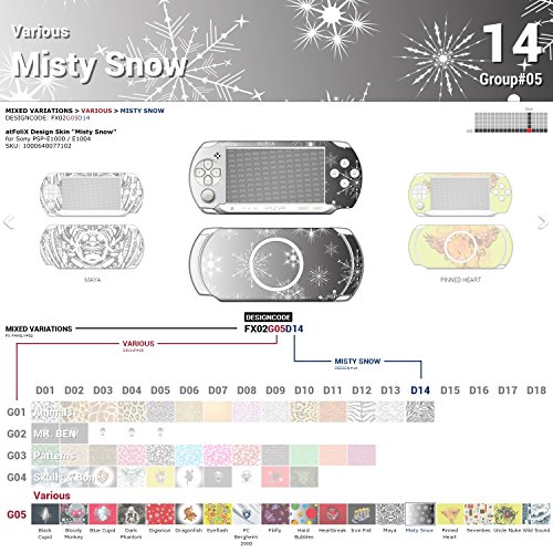 Sony PSP-E1000 / E1004 Design Skin Misty Snow adesivo de decalque para PSP-E1000 / E1004