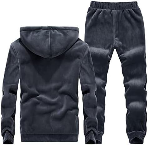Men's Sportswear Suit Sports Tracksuit de inverno Compolpes de mato de lã de lã de lã grossa + calça de calça macho