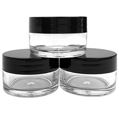 Beauticom 120 peças 20g/20ml Round Clear frascos com tampas pretas para loção, cremes, toners, protetores labiais, amostras de maquiagem - BPA grátis