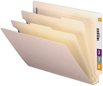 Pastas de fixador de tabela final Smead® com divisores, tamanho da carta, manila, pacote de 10