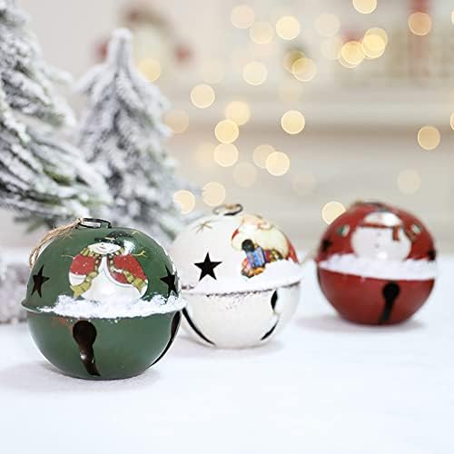Swinging Car Ornament Dog Decorações de Natal Creld Bells Round Sells Santa Snowman Sino