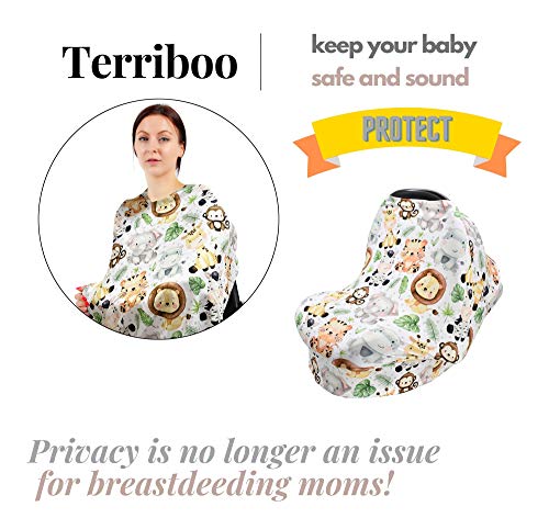 Capa de enfermagem Terriboo para o recém -nascido, amamentação, uso de carrinho infantil do dossel unissex capa da capa de assento