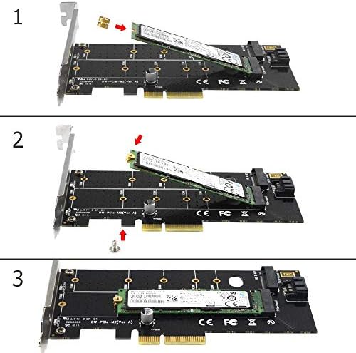Godshark Dual M.2 Adaptador PCIE, M.2 NVME SSD ou M.2 SATA SSD 22110 2280 2260 2242 2230 para PCI-E 3.0 x4 Host Controller