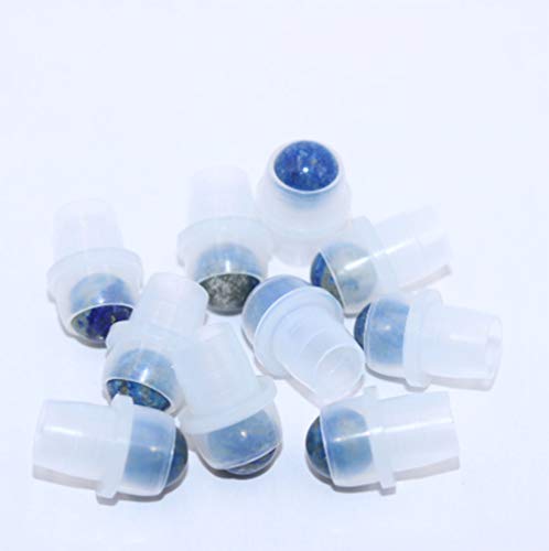 10 bolas naturais de rolos de pedras preciosas para óleos essenciais, uso de garrafas de rolos de reposição de 5 ml de 5 ml, rolo