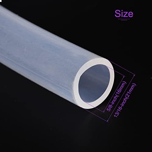 DMIOTECH 16mm ID 21mm od 2,5 mm de espessura 6,6 pés de tubo de silicone transparente tubo de silicone para bomba de ar de água