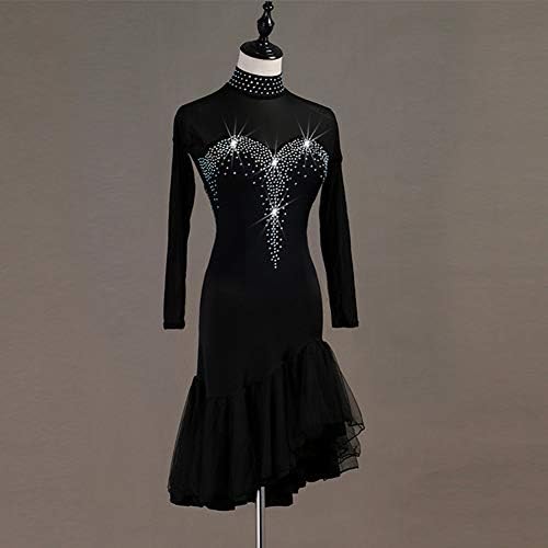 Vestidos de dança latina nakokou Rhinestones para mulheres