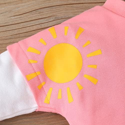 Moomtaikid Toddler Boys Pullover Sweatshirt Padrão de arco -íris Splicing Mangas compridas Tops Tops Autumn Winter