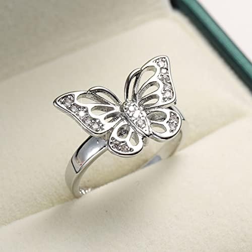Mulheres criativas Bracelete de zircão Animal Jóias Butterfly Ring Ring Moda Moda Princesa Anel de noivado Tentando nos anéis