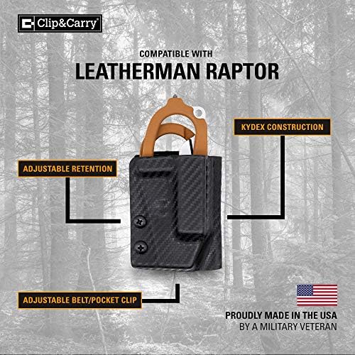Clip & Carry Kydex Multitool Bainhe para Leatherman Raptor Trauma Shears - Feito nos EUA EDC Multi Tool Beather Holder Tampa