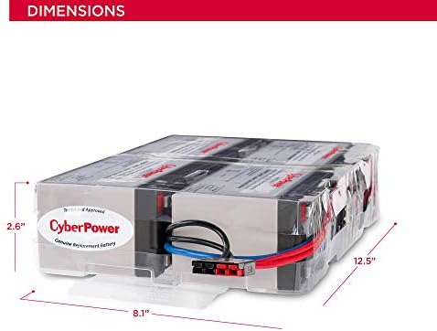 CyberPower RB1290x4f UPS Substituição Cartucho de bateria, sem manutenção, instalação do usuário, 12V/9ah