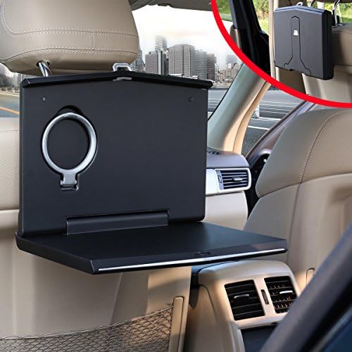 Montagem do laptop de carro, veículo dobrável Backseat Ipad Stand Stand para garrafas de brinquedos infantis e bebidas para
