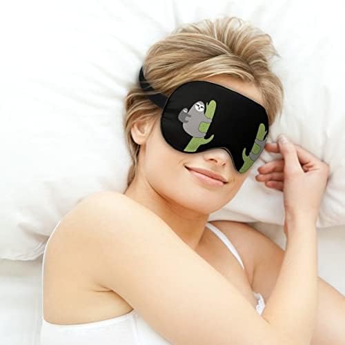 Cactus máscara ocular preguiçosa para o blecaute adormecido Night Blackfold com alça ajustável para homens mulheres viajam de ioga