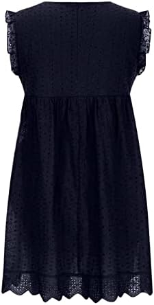 Roupas Fragarn Beach for Women 2023 férias, tanque de bolso de recorte feminino Hakama Summer Solid V Mini Dress Dress