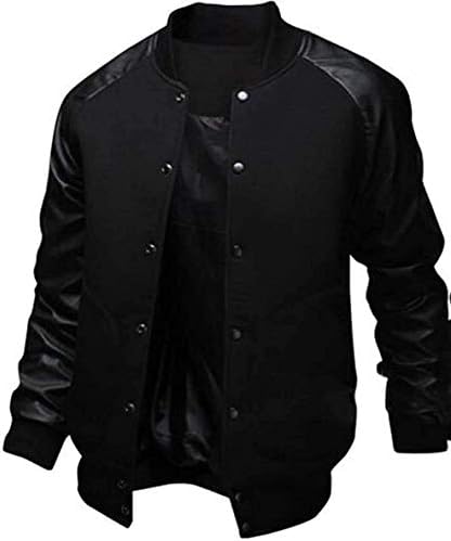 Naughtyman Moda de moda masculina Splicing Sleeve Baseball Varsity Bomber Bomber