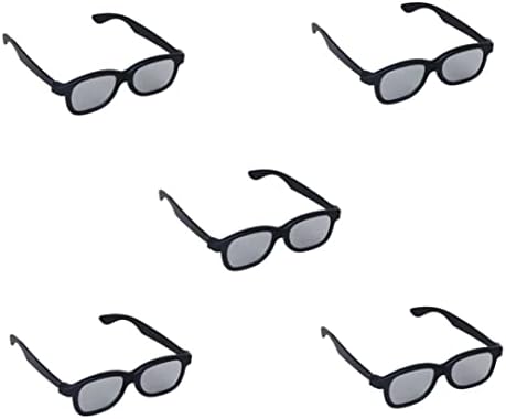 Vidros polarizados de vumas, copos 3D de óculos polarizados circulares de óculos de plástico passivo para filme de TV preto 5pcs