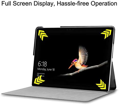 Caixa de saturação para Microsoft Surface Go, PU Couro Flip Folio Stand Ultra Slim Light Weight Protective Tampa