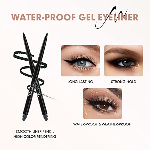 Eyeliner em gel preto cuco, estúdio de maquiagem, delineador à prova de água e à prova de manchas, lápis de delineador