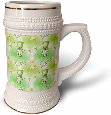 3drose fofo st patricks gnomos com grandes chapéus verdes e lucky. - 22 onças de caneca