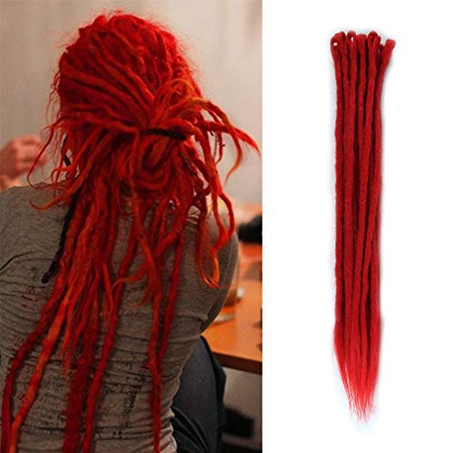 Pacote de extensões de dreadlock de aosome de 20 dreads sintéticos para cabelos de crochê vermelha reggae hair locs extensões 20 polegadas