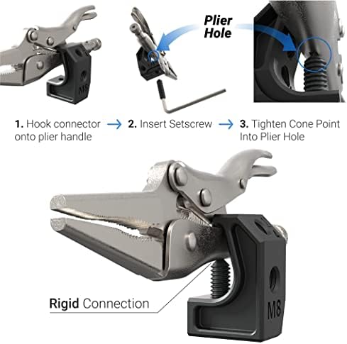 Instrumentos destradores de travando conector de alicate | Sistema de terceira mão rígido e rígido preciso | Conecta 4 a 10 Pelador