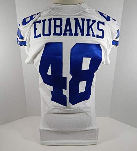 2014 Dallas Cowboys Darius Eubanks 48 Jogo emitido White Jersey - Jerseys de Jerseys usados ​​na NFL não assinada