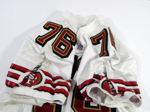 2002 San Francisco 49ers Lee 76 Jogo emitiu White Jersey 50 DP45423 - Jerseys não assinados da NFL usada