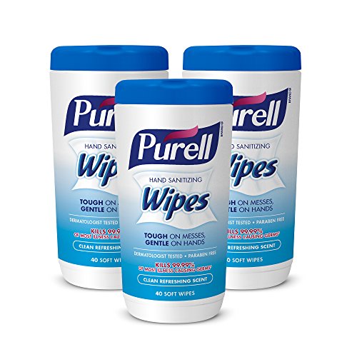 Limpos higienizados de manuseio Purell, perfume refrescante limpo, 40 lenços de tabela de lenços higienizados da contagem-9120-03-EC