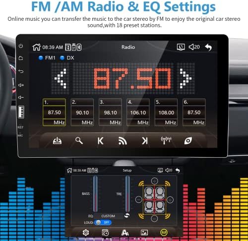Suporte de estéreo para carro único Suporte CarPlay & Android Auto 9 '