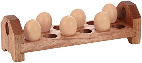 Bandejas de armazenamento de ovo de ovo de ovo de madeira bandejas de ovo seguram o ovo fresco empilhável bandeja de ovo organizador