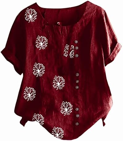 Camisas casuais para mulheres camisetas de manga curta de verão redondo tops de pescoço floral de camiseta gráfica Reg & plus size
