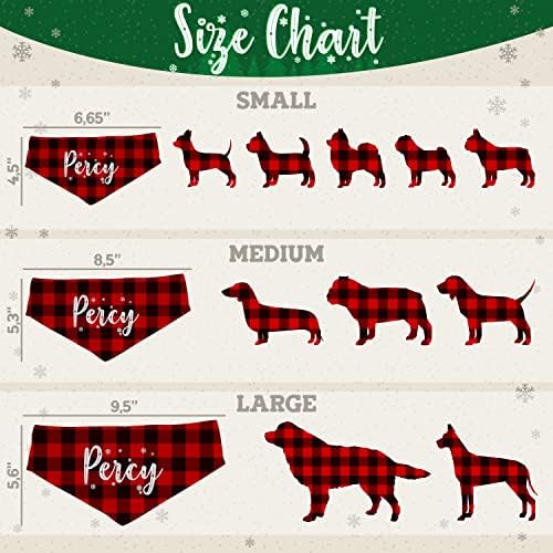 Bandanas de Natal personalizadas de cachorro com colarinho ajustável | 3 tamanhos, 10 projetos | Lenço de cachorro personalizado com nome