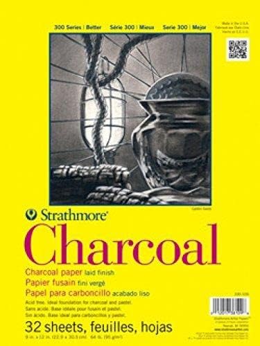 Strathmore 300 Series Charcoal Paper Pad, Top Wire Bound, 18x24 polegadas, 24 folhas - Papel de artista para adultos e estudantes