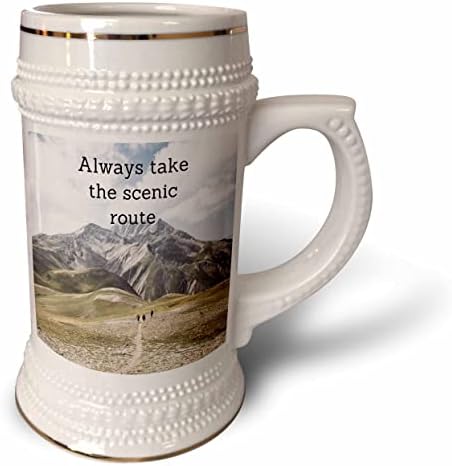 Viagem única 3drose sempre segue a estrada cênica - 22oz de caneca de Stein