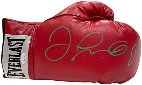 Floyd Mayweather assinou a luva de boxe vermelha autógrafada JSA verde direito - luvas de boxe autografadas