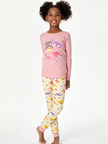 Pijama pronto para meninas, fofo panda e donut dinossauros flamingo snipfit long cett roupa time time 4t-14