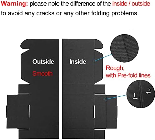 CH-Box 400 Pack 5x5x2 '' pequenas caixas de remessa, correios de papelão corrugado para negócios, preto