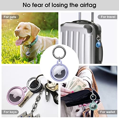 Airtag Holder Air Tags-4 Pack Packer Airtag Keychain para maçã Air Tag Airrtag Caixa Airrtag para colarinho de cachorro,