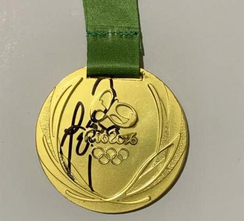 Justin Rose assinou Rio Olympics Gold Medal Champion Proof Raro - Medalhas olímpicas autografadas