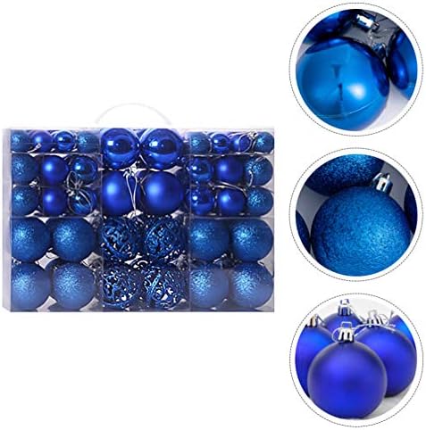 Toyandona 100pcs Bolas de Natal variadas de Natal Bolas azuis pingentes brilho Bolas penduradas à prova