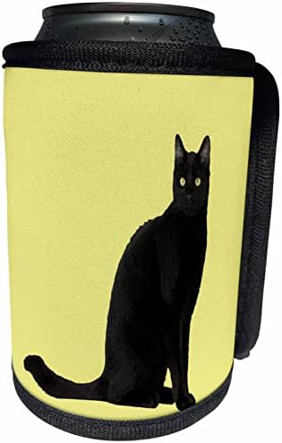 3drose sentado em gato preto em elegante pose photo vetor - lata mais fria