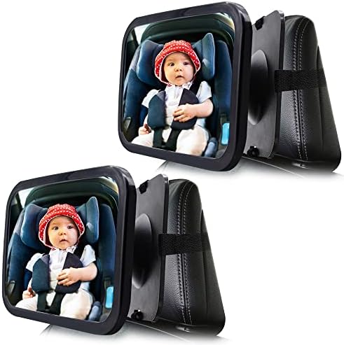 Espelho de carro para bebês, 1 pacote/2 embalagem espelho de assento de segurança grande, espelho de assento de bebê para